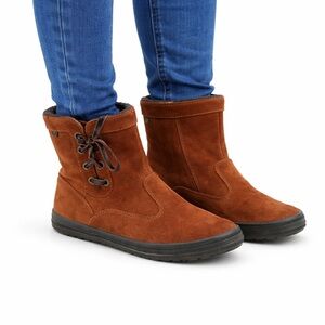 Size 7 Keds Women’s Faux Fur Winter Boots Brown Suede Lace Up Ankle Boots Casual